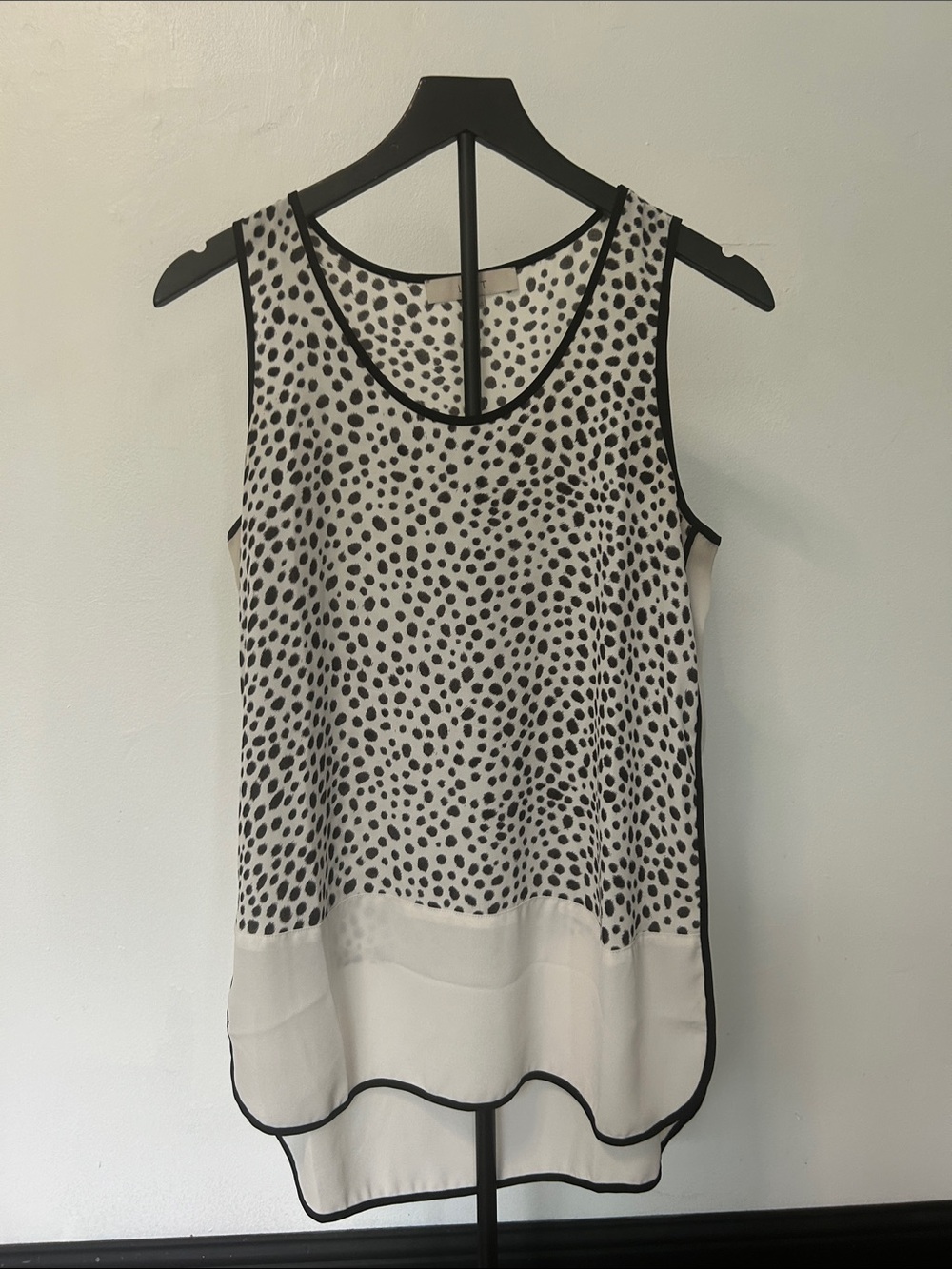 LOFT Black and White Polka Dot Tank
